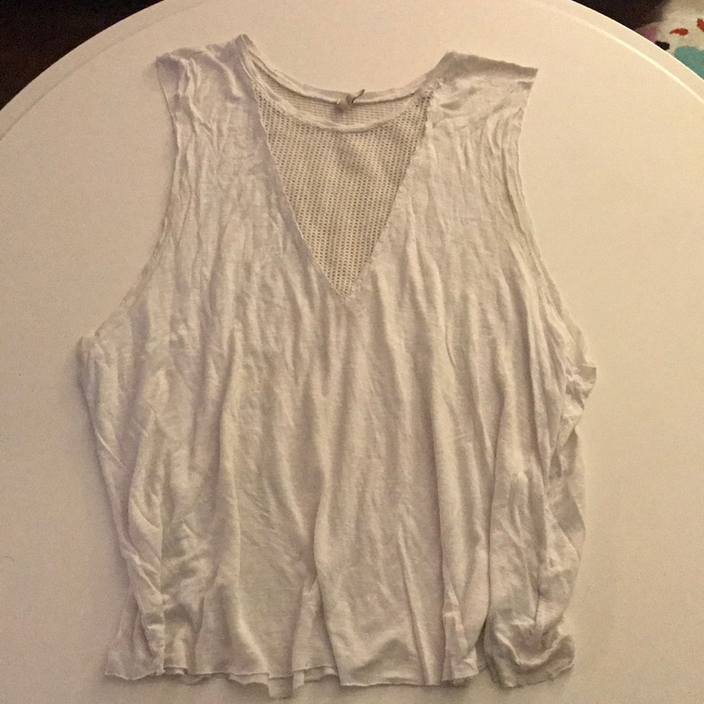 LF V neck mesh top